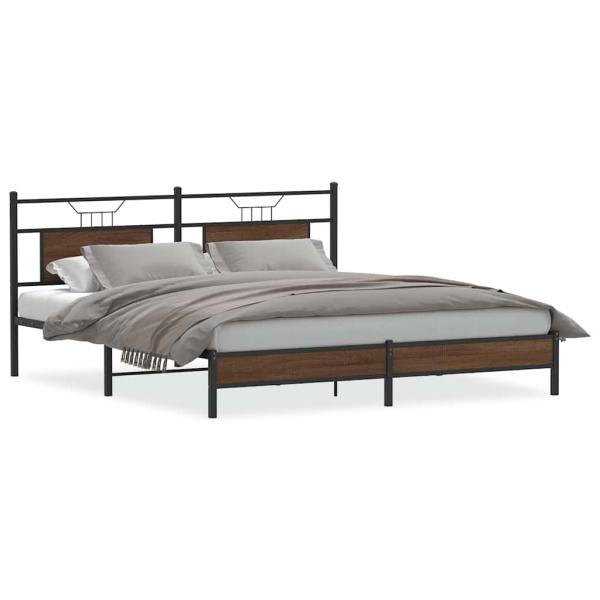 Bettgestell ohne Matratze Braun Eichen-Optik 183x213 cm