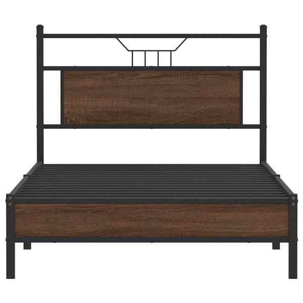 Bettgestell ohne Matratze Braun Eichen-Optik 107x203 cm