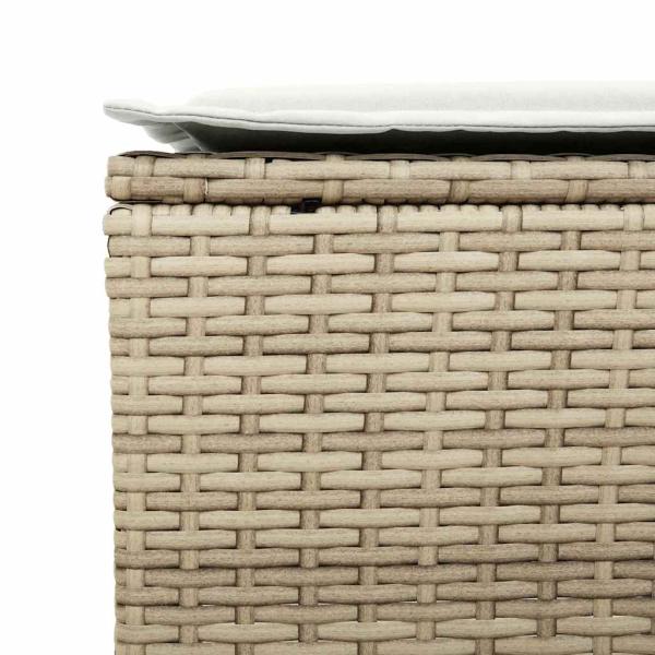 ARDEBO.de - 4-tlg. Garten-Sofagarnitur mit Kissen Beige Poly Rattan