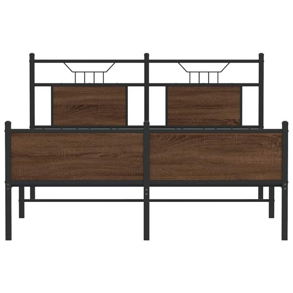 Bettgestell ohne Matratze Braun Eiche 150x200 cm Holzwerkstoff