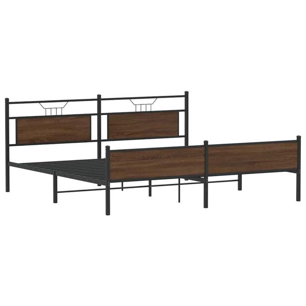Metallbett ohne Matratze Braun Eichen-Optik 200x200 cm