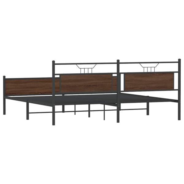 Metallbett ohne Matratze Braun Eichen-Optik 200x200 cm