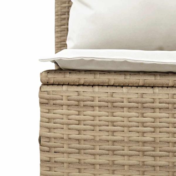3-tlg. Garten-Essgruppe mit Kissen Beige Poly Rattan