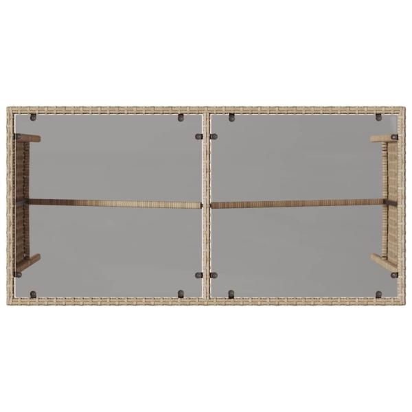 3-tlg. Garten-Essgruppe mit Kissen Beige Poly Rattan