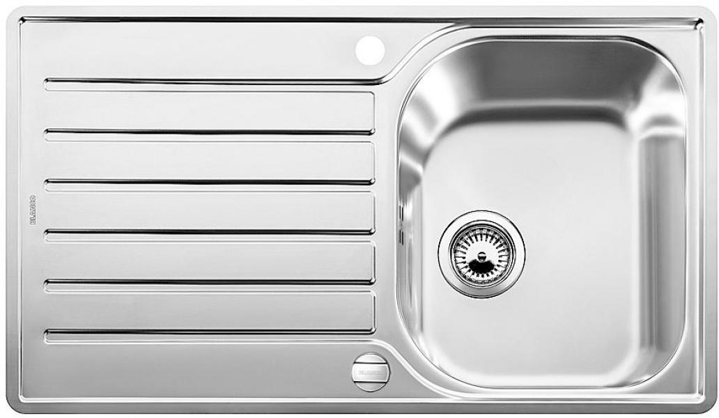 ARDEBO.de Blanco Lantos 45 S-IF Salto Edelstahlspüle mit Ablauffernbedienung, reversibel, Edelstahl Bürstfinish (519707)