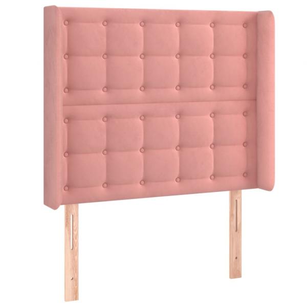 Boxspringbett mit Matratze & LED Rosa 80x200 cm Samt