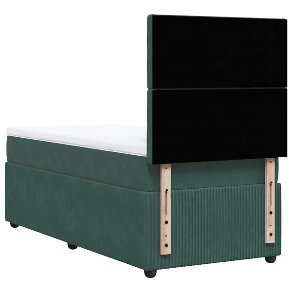 Boxspringbett mit Matratze Dunkelgrün 80x200 cm Samt