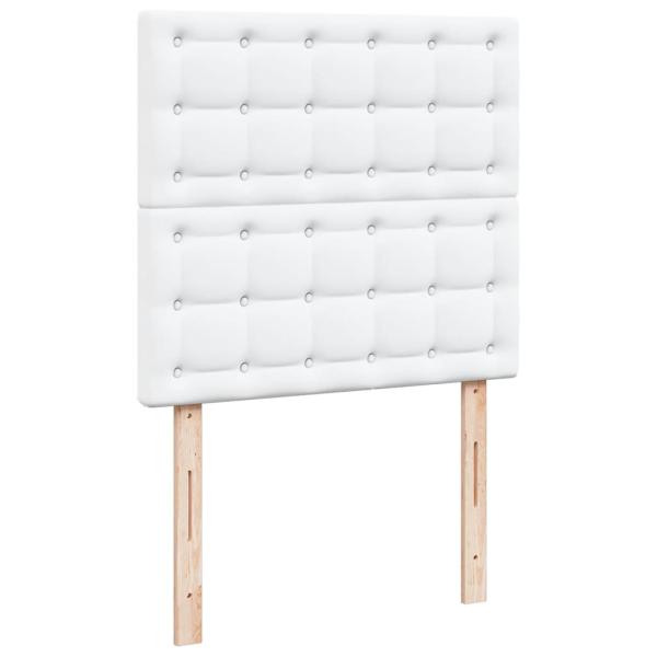 ARDEBO.de - Boxspringbett mit Matratze Weiß 80x200 cm Kunstleder