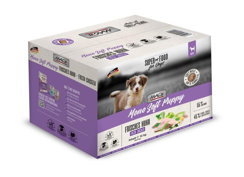 ARDEBO.de MACs Dog Mono Soft Puppy Frisches Huhn 12 kg