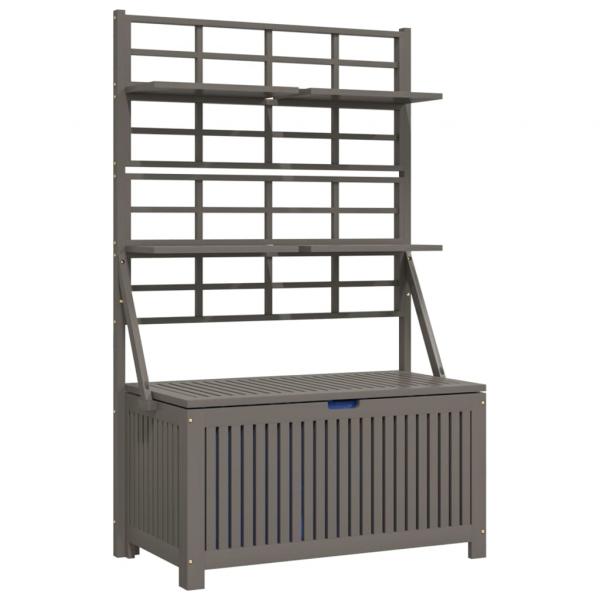 ARDEBO.de - Truhe mit Rankgitter Grau 99x50x160 cm Massivholz Akazie