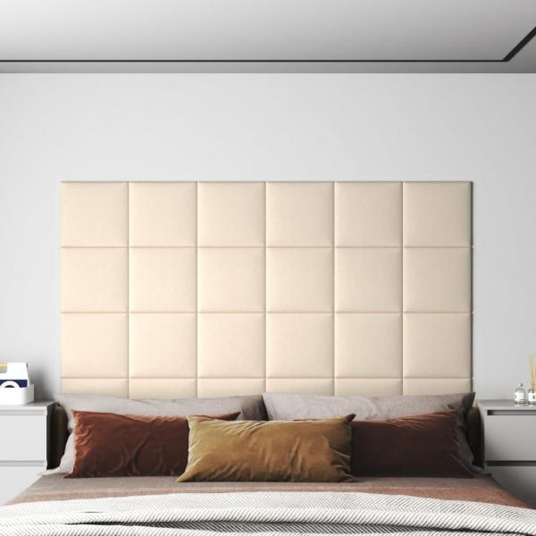ARDEBO.de - Wandpaneele 12 Stk. Creme 30x30 cm Samt 1,08 m²