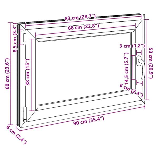 Kellerfenster RISOR 90x60 cm Dreh Kipp DIN Links Anthrazit