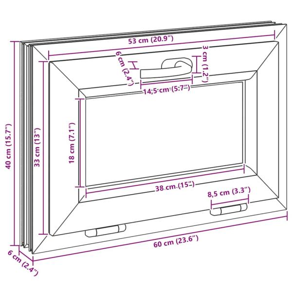 Kellerfenster RISOR 60x40 cm Kipp 3-fach Verglasung Weiß
