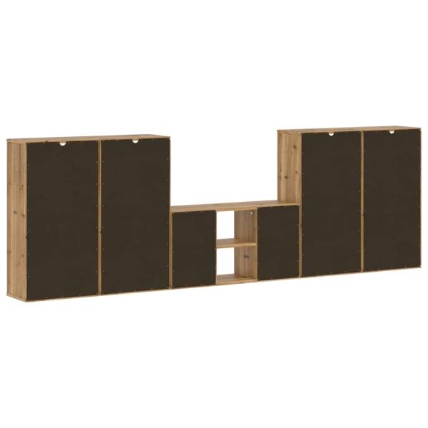 5-tlg. Wohnwand mit Stauraum ODDA Massivholz Kiefer