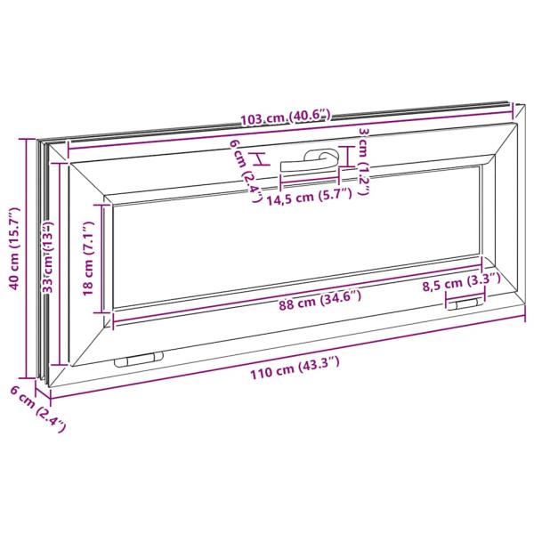 Kellerfenster RISOR 110x40 cm Kipp 3-fach Verglasung Weiß