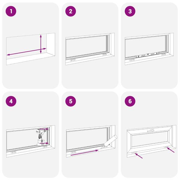 Kellerfenster RISOR 110x40 cm Kipp 3-fach Verglasung Weiß