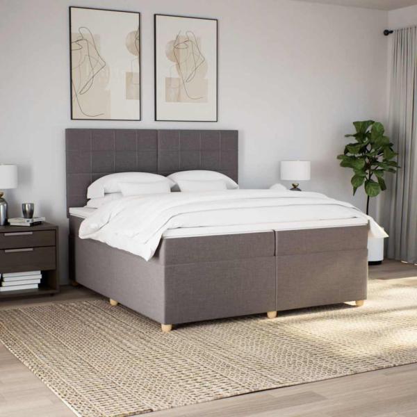 Boxspringbett mit Matratze Taupe 200x200 cm Stoff