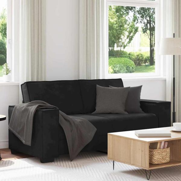 ARDEBO.de - 2-Sitzer-Sofa Schwarz 140 cm Samt