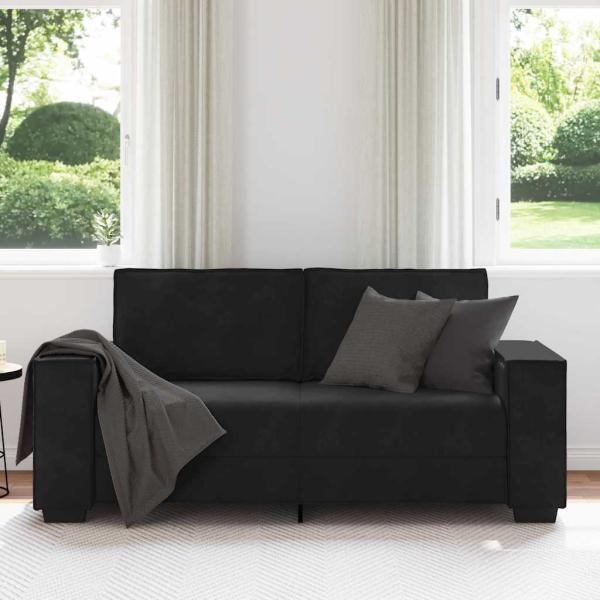 2-Sitzer-Sofa Schwarz 140 cm Samt