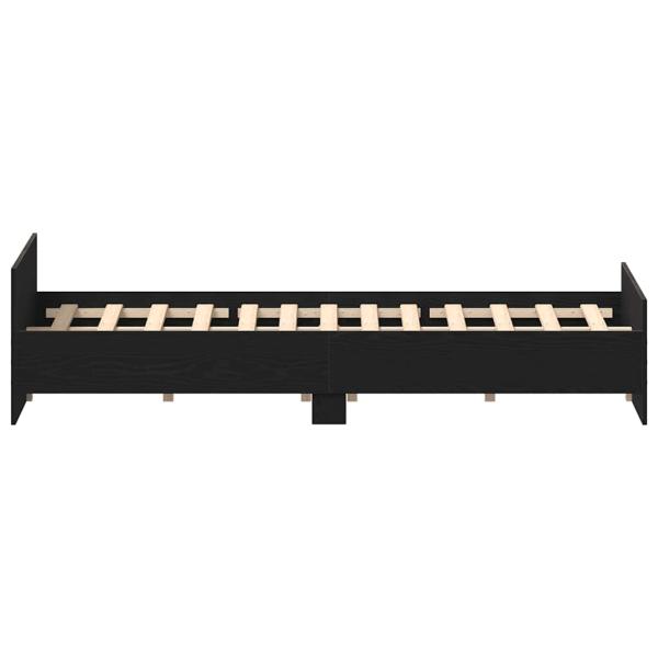 Bettgestell ohne Matratze Schwarz Eichen-Optik 140x200 cm
