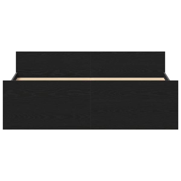 Bettgestell ohne Matratze Schwarz Eichen-Optik 135x190 cm