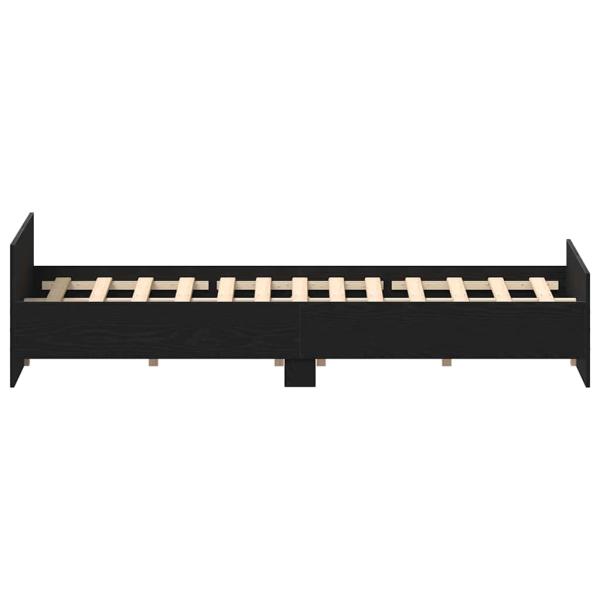 Bettgestell ohne Matratze Schwarz Eichen-Optik 135x190 cm