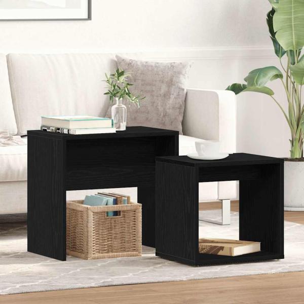 ARDEBO.de - Couchtische 2 Stk. Schwarz Eichen-Optik Holzwerkstoff