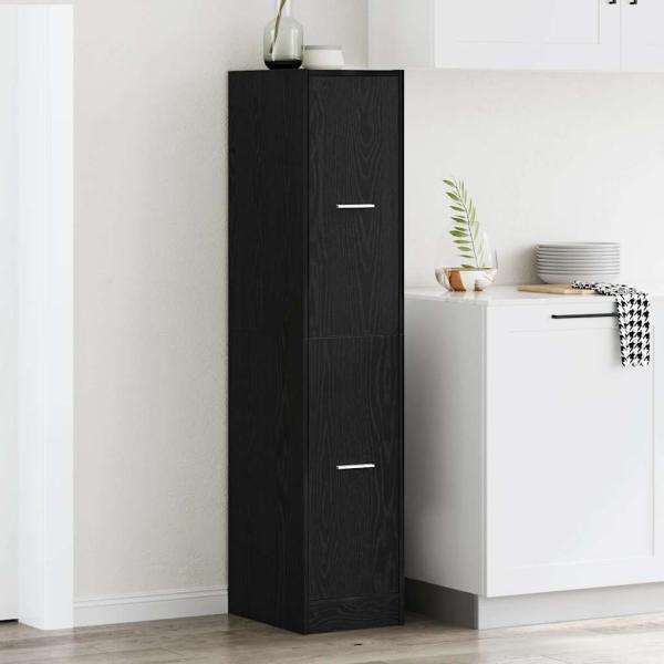 ARDEBO.de - Apothekerschrank Schwarz Eichen-Optik 30x41x144,5 cm
