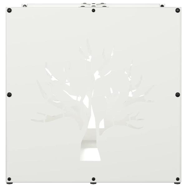 Brennholzregal Weiß 40x40x40 cm Kaltgewalzter Stahl