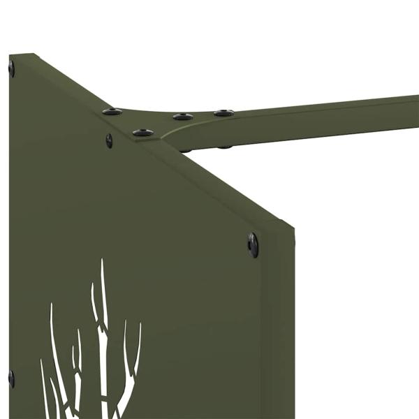 Brennholzregal Olivgrün 40x40x40 cm Kaltgewalzter Stahl