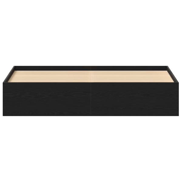 Bettgestell ohne Matratze Schwarz Eichen-Optik 200x200 cm