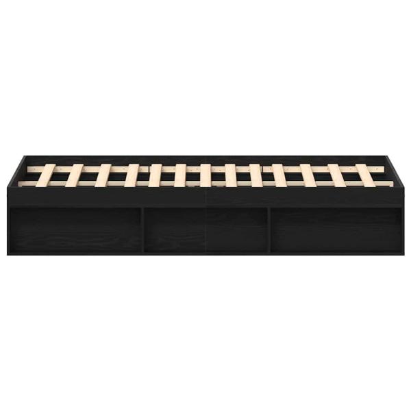 Bettgestell ohne Matratze Schwarz Eichen-Optik 200x200 cm