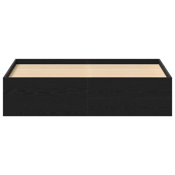 Bettgestell ohne Matratze Schwarz Eichen-Optik 160x200 cm