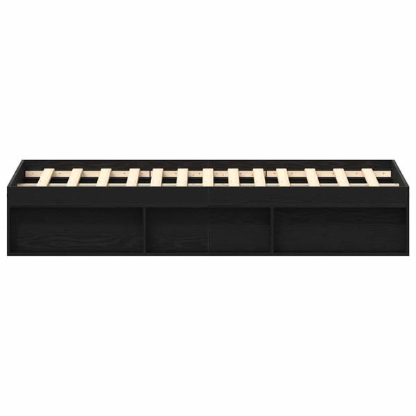 Bettgestell ohne Matratze Schwarz Eichen-Optik 160x200 cm