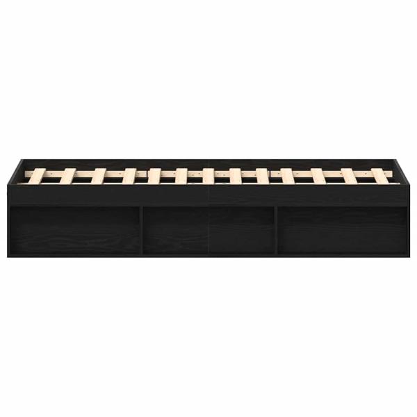 Bettgestell ohne Matratze Schwarz Eichen-Optik 135x190 cm