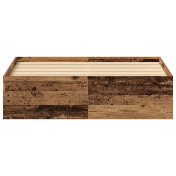 Bettgestell ohne Matratze Altholz-Optik 135x190cm Holzwerkstoff