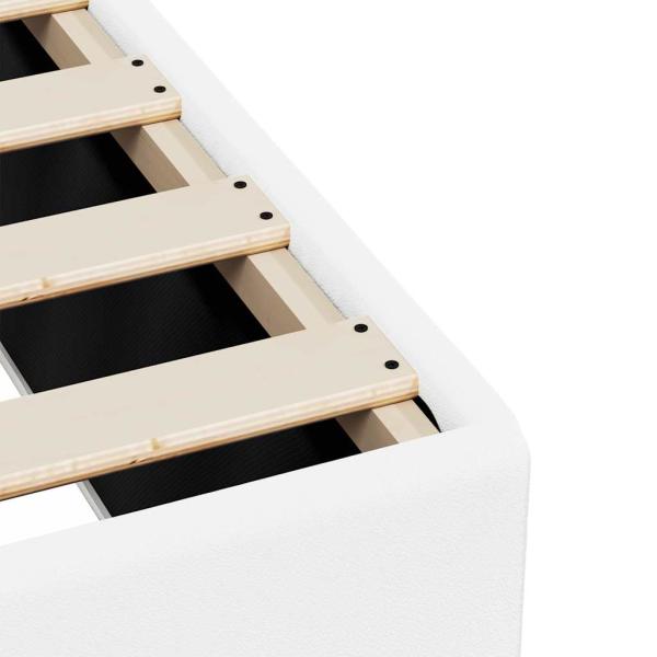 Bettgestell ohne Matratze Weiß 137x190 cm Kunstleder