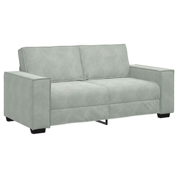 2-Sitzer-Sofa Hellgrau 140 cm Samt