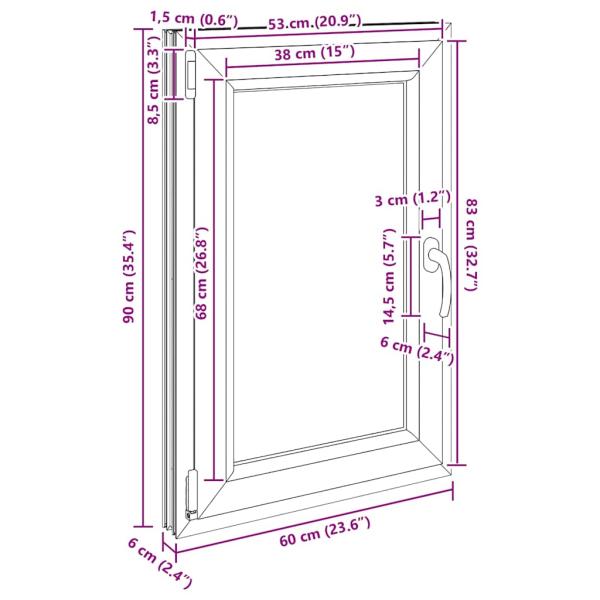 Kellerfenster RISOR 60x90 cm Dreh Kipp DIN Links Weiß