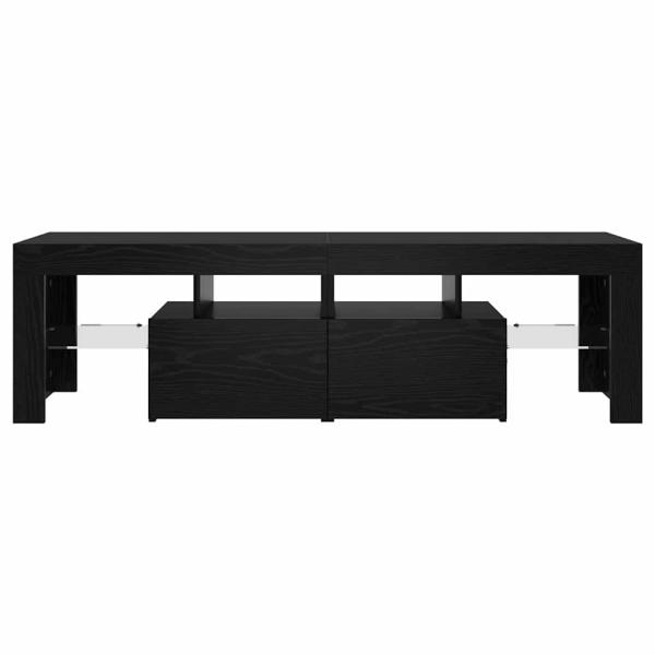 TV-Schrank mit LED-Leuchten Schwarz Eichen-Optik 140x36,5x40 cm