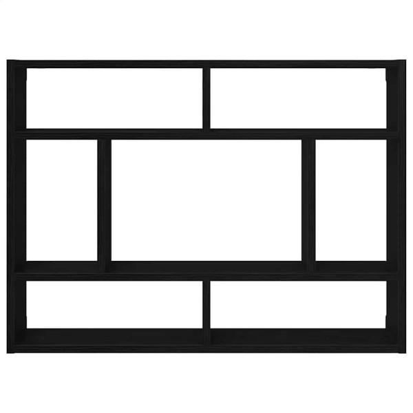 Wandregal Schwarz Eichen-Optik 75x16x55 cm Holzwerkstoff