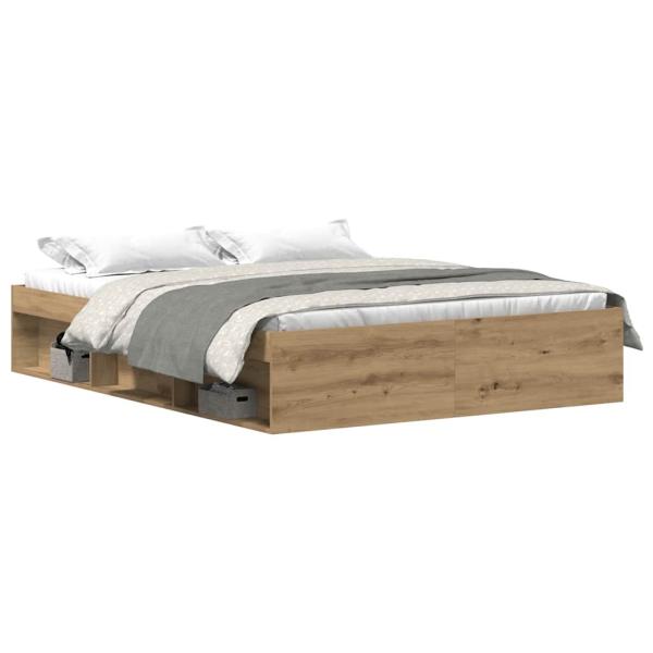 Bettgestell ohne Matratze Artisan-Eiche 150x200cm Holzwerkstoff