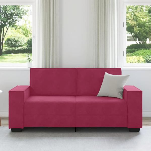 2-Sitzer-Sofa Weinrot 140 cm Samt