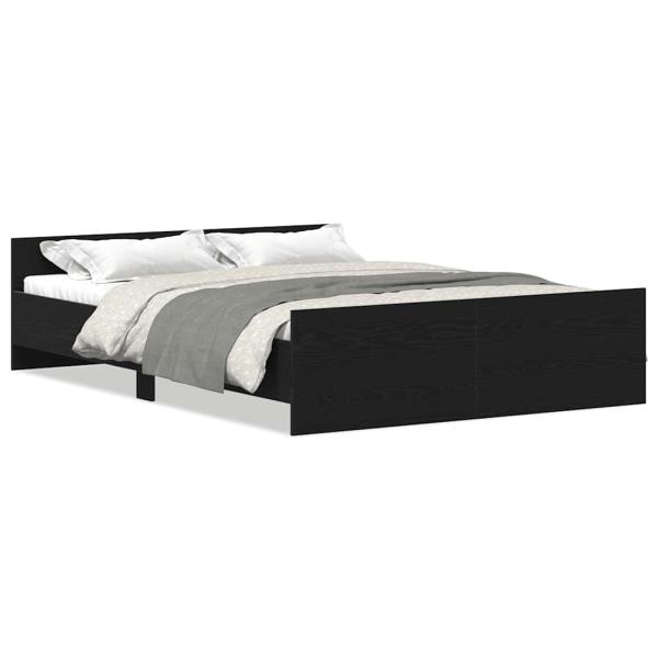 Bettgestell ohne Matratze Schwarz Eichen-Optik 140x190 cm