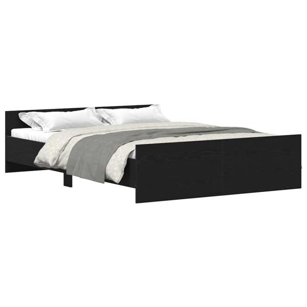 Bettgestell ohne Matratze Schwarz Eichen-Optik 140x190 cm