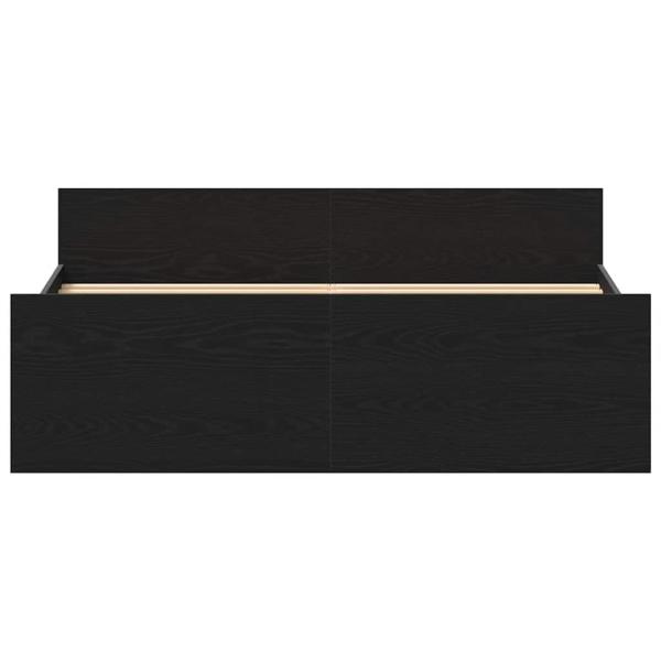 Bettgestell ohne Matratze Schwarz Eichen-Optik 140x190 cm