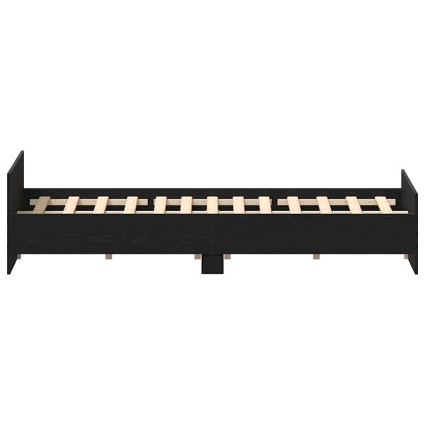 Bettgestell ohne Matratze Schwarz Eichen-Optik 140x190 cm