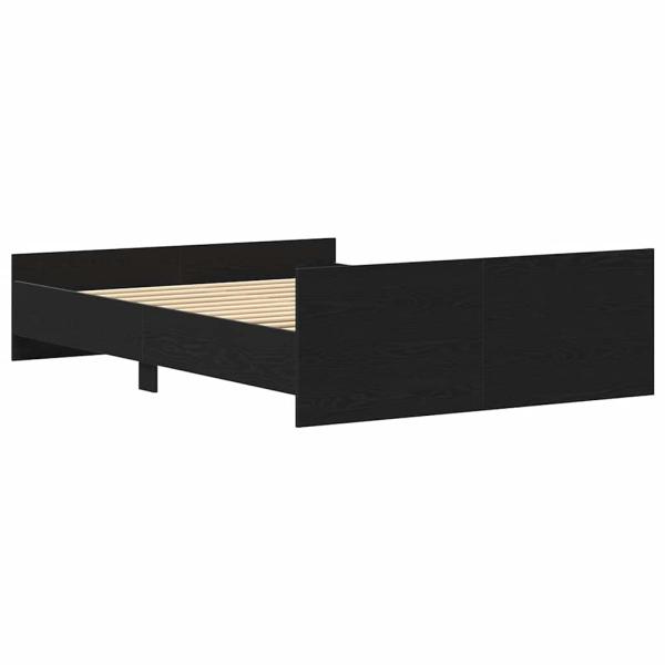 Bettgestell ohne Matratze Schwarz Eichen-Optik 140x190 cm