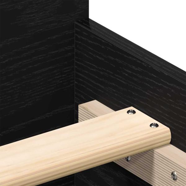 Bettgestell ohne Matratze Schwarz Eichen-Optik 140x190 cm