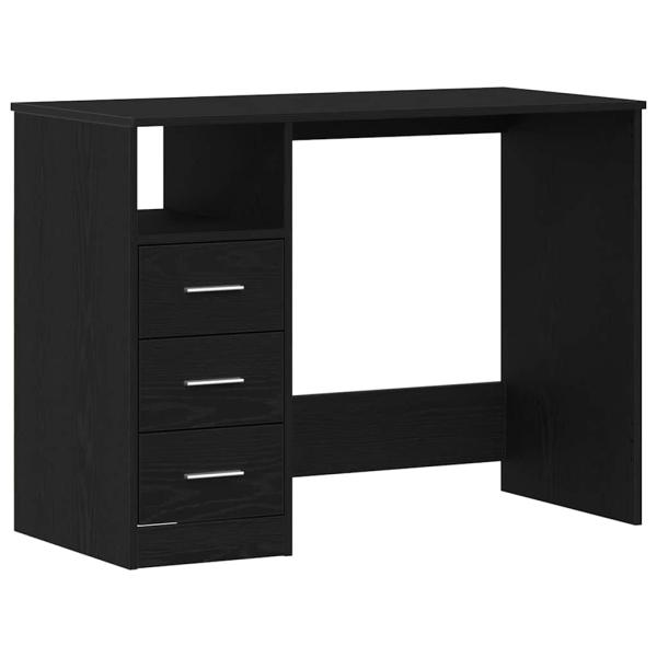 Schreibtisch mit Schubladen Schwarz Eichen-Optik 102x50x76 cm
